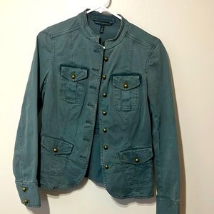 White House Black Market army green jacket size 2 chest is 15.5” across